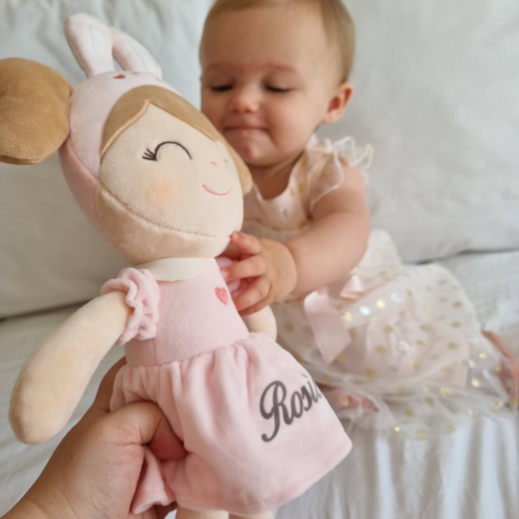 Gloveleya Personalized Baby Girl Doll Backpack Bunny