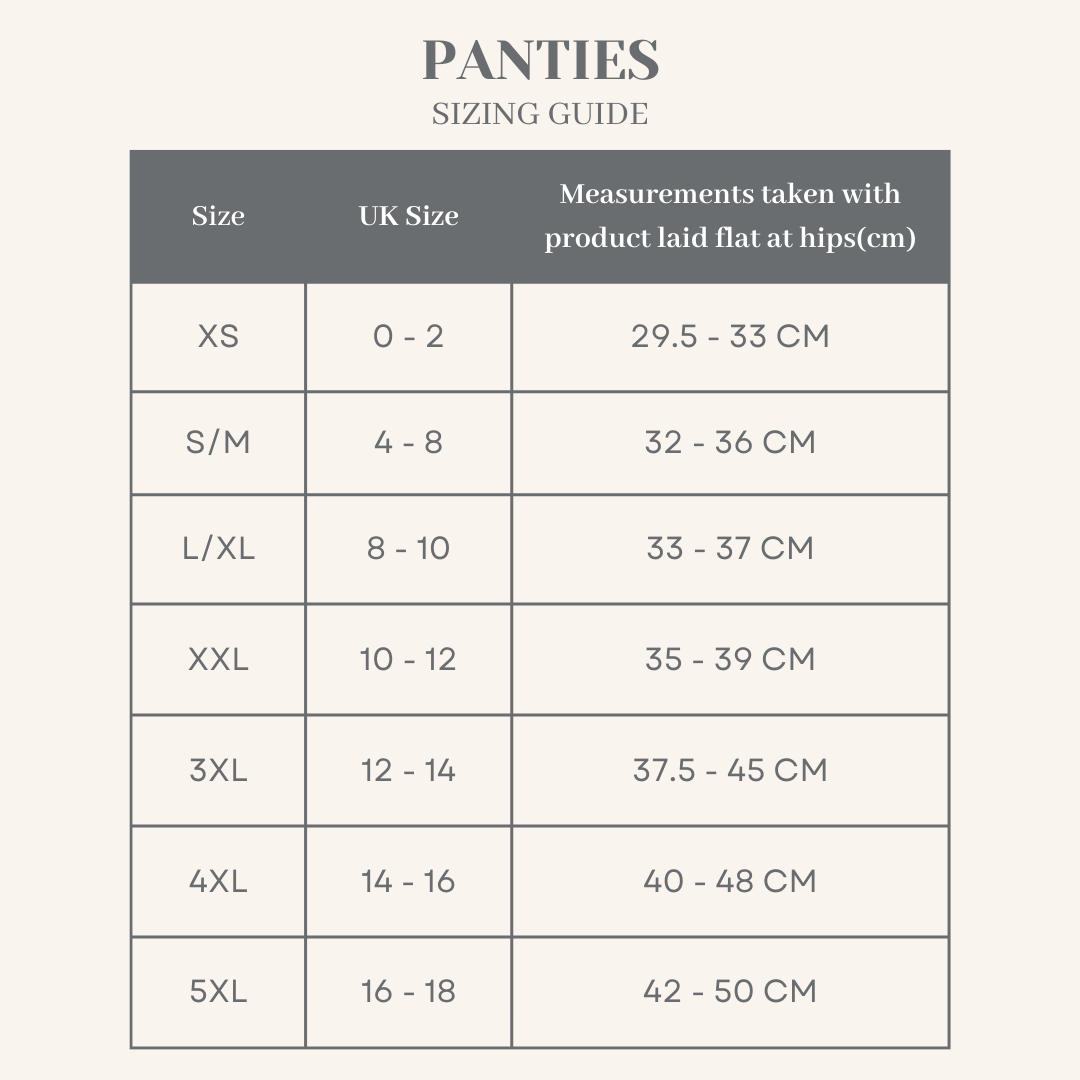 Panties Sizing Chart – THE CURVE CULT