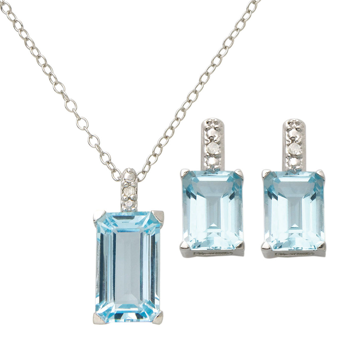 silver earrings with blue topaz