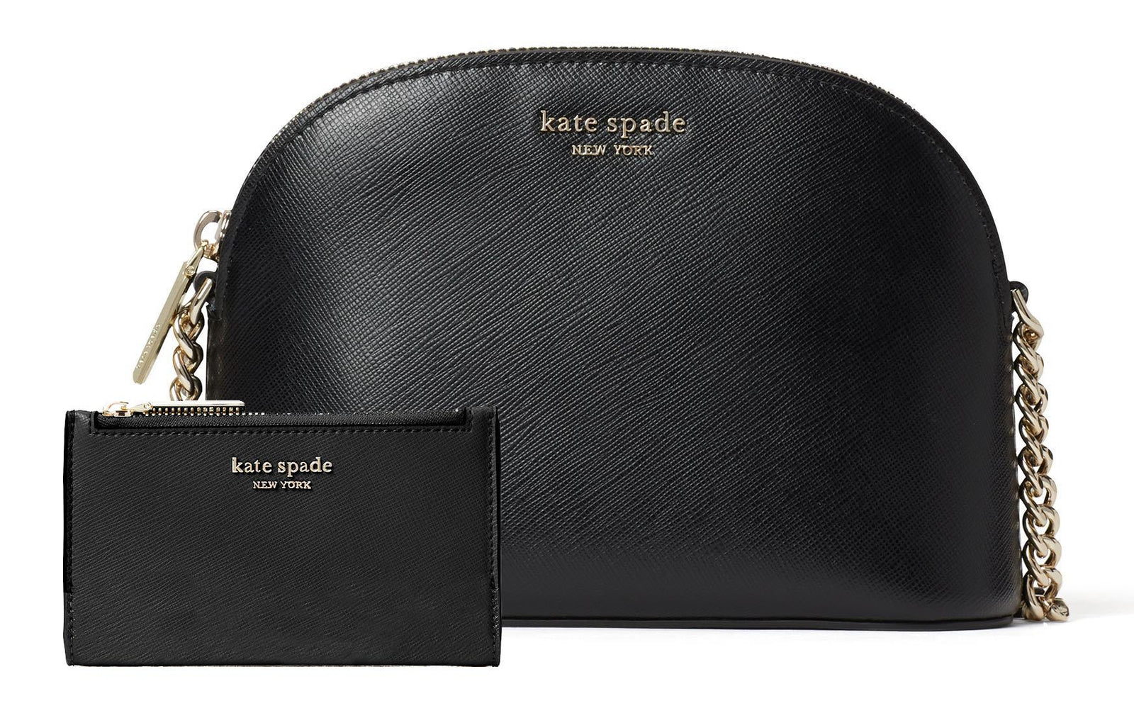 Kate Spade Spencer Small Slim BiFold & Dome Crossbody - Black – 365