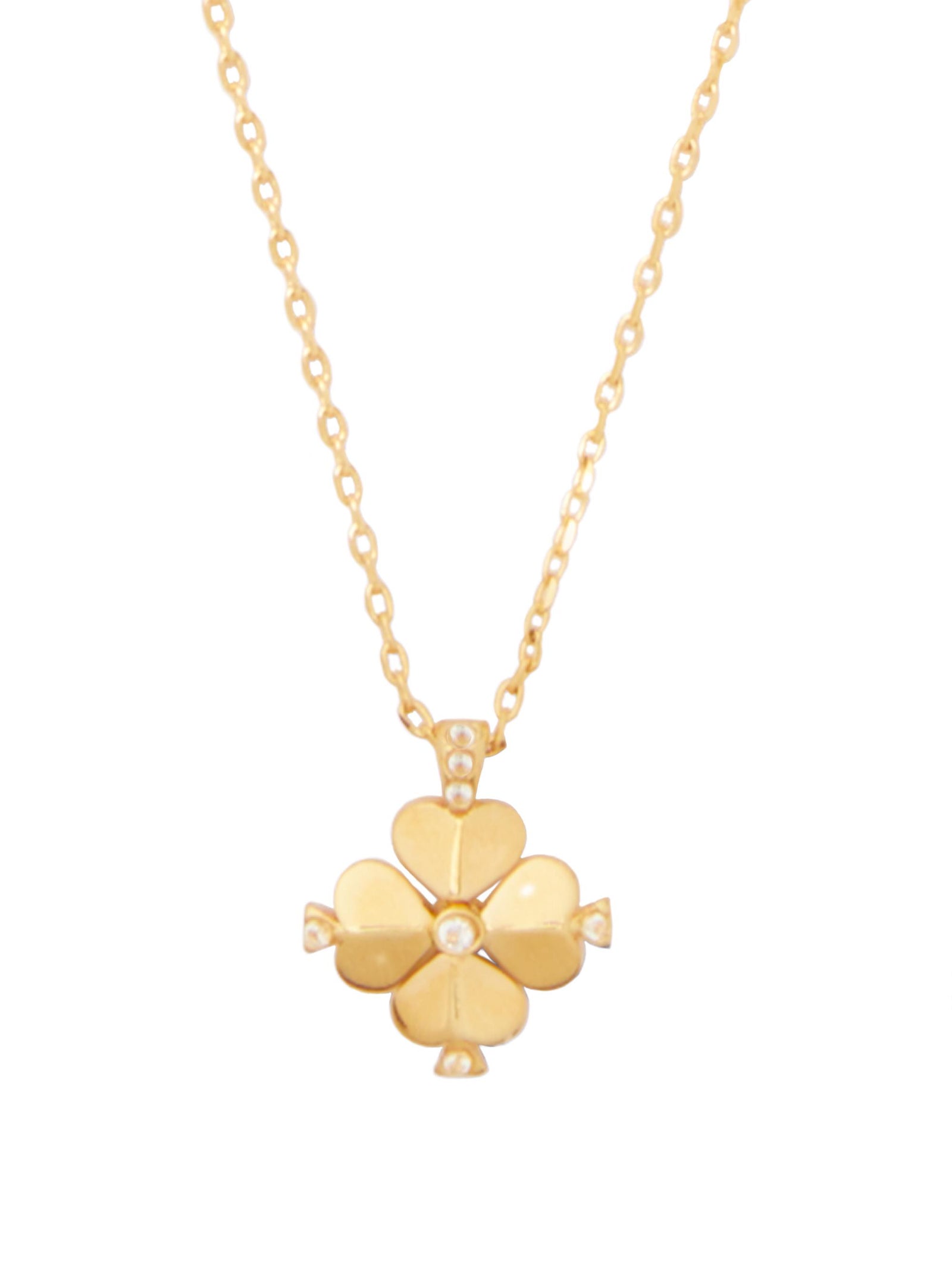 Kate Spade Legacy Logo Spade Flower Mini Pendant - Clear, Gold – 365 ...