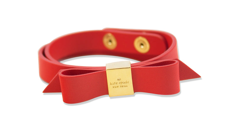 Kate Spade Wrap Things Up Leather Bow Wrap Bracelet - Apple Jelly, Gol –  365 Wholesale