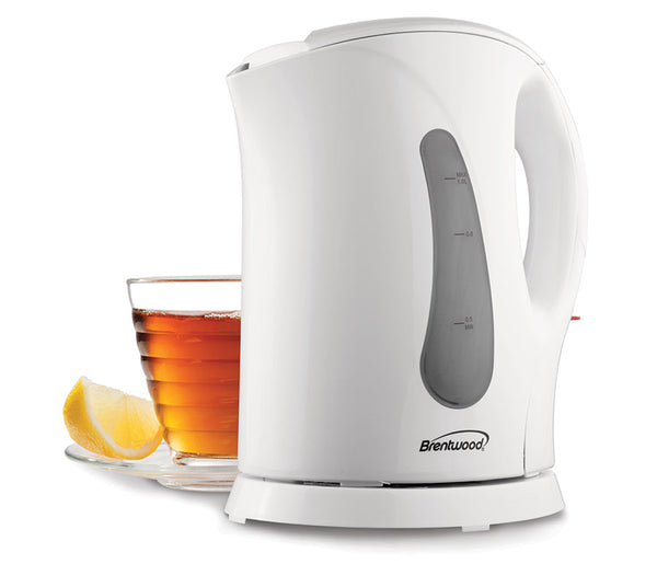 Brentwood KT-1900W 1.7L Cordless Glass Electric Kettle, White - Brentwood  Appliances