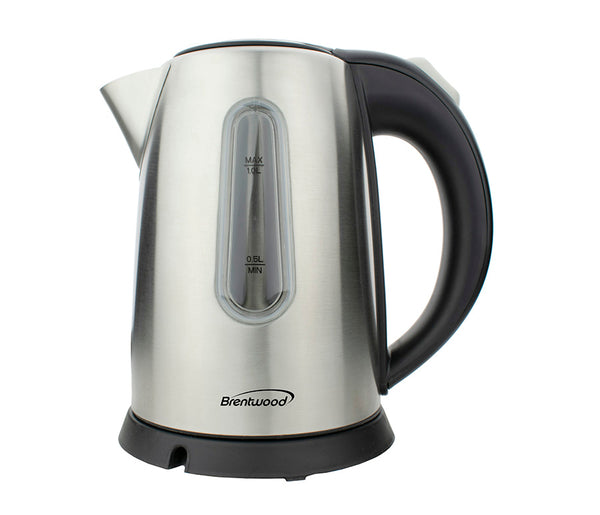 Brentwood KT-1962BK 1.7L Cordless Glass Electric Kettle with Tea Infuser, Black