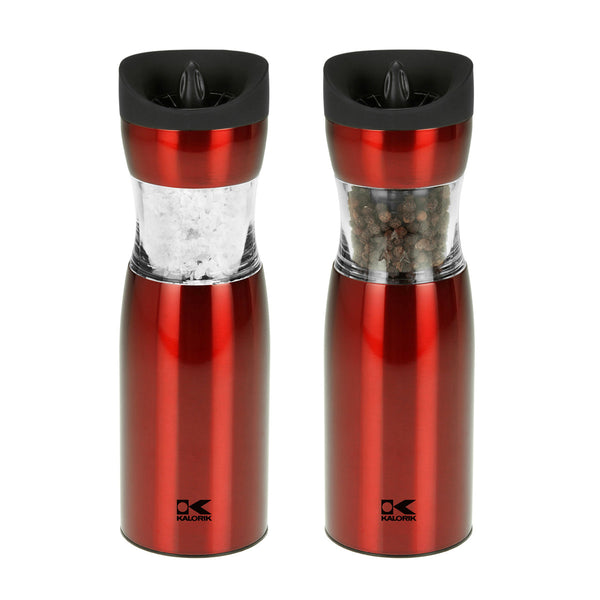 Kalorik Rechargeable Electric Salt and Pepper Mill Grinder Set - Stainless  Steel