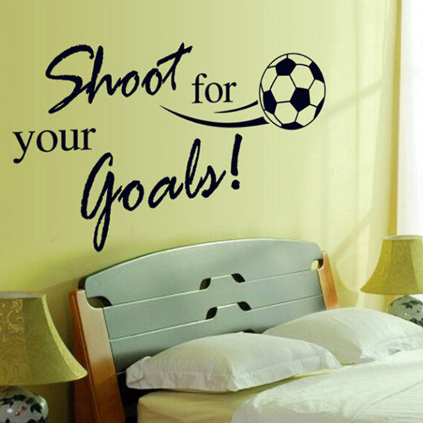 ウォールステッカー アルファベット文字 名言英文字サッカー Football Shoot For Your Goals インテリアステッカー Takarafune