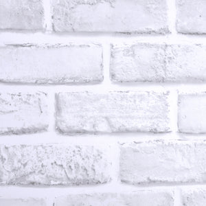 3d壁紙シール レンガ 白 ホワイト 幅45ｃｍ 長10ｍ 壁紙 のり付き はがせる 防水壁紙 シールタイプウォールステッカー おしゃれ Takarafune