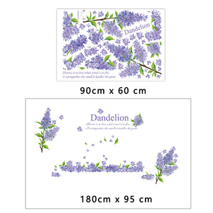 ウォールステッカー花 ラベンダー 紫 オーナメント ラベンダー花畑インテリア キッチン リビング 店舗装飾 剥がせる おしゃれ シール 壁紙 Takarafune