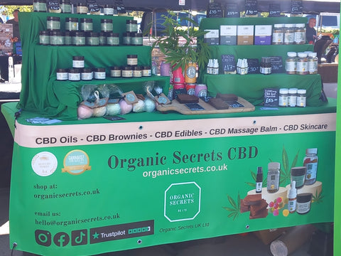 Organic Secrets CBD stand at artisan and makers markets