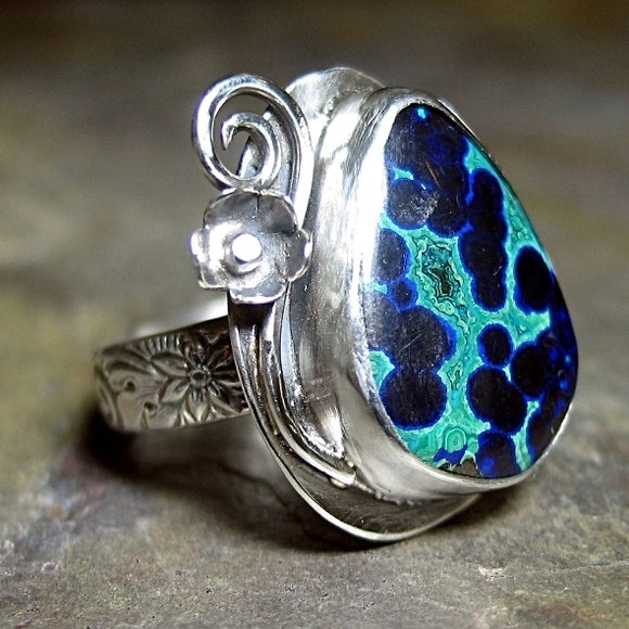 Azurite Malachite Ring - Sold – Lavender Cottage Jewelry