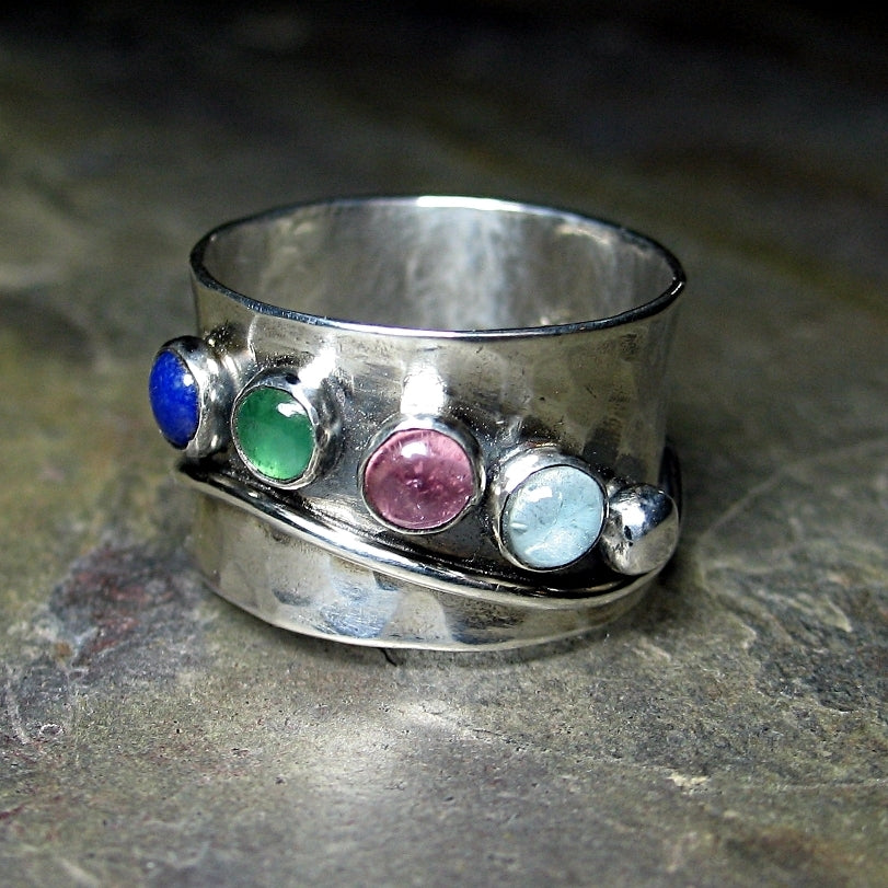 Sterling Silver Mother's Ring with Up to 6 Stones - Family Treasures ...