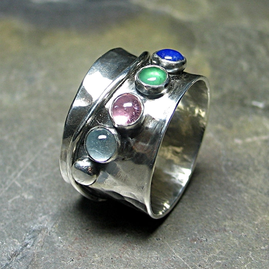 Sterling Silver Mother's Ring with Up to 6 Stones - Family Treasures ...