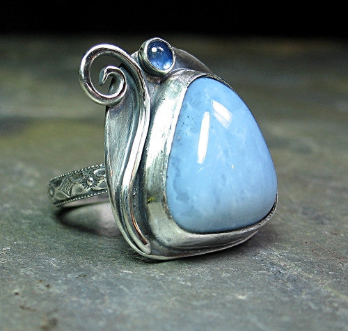 Owyhee Blue Opal Ring in Sterling Silver - SOLD – Lavender Cottage Jewelry