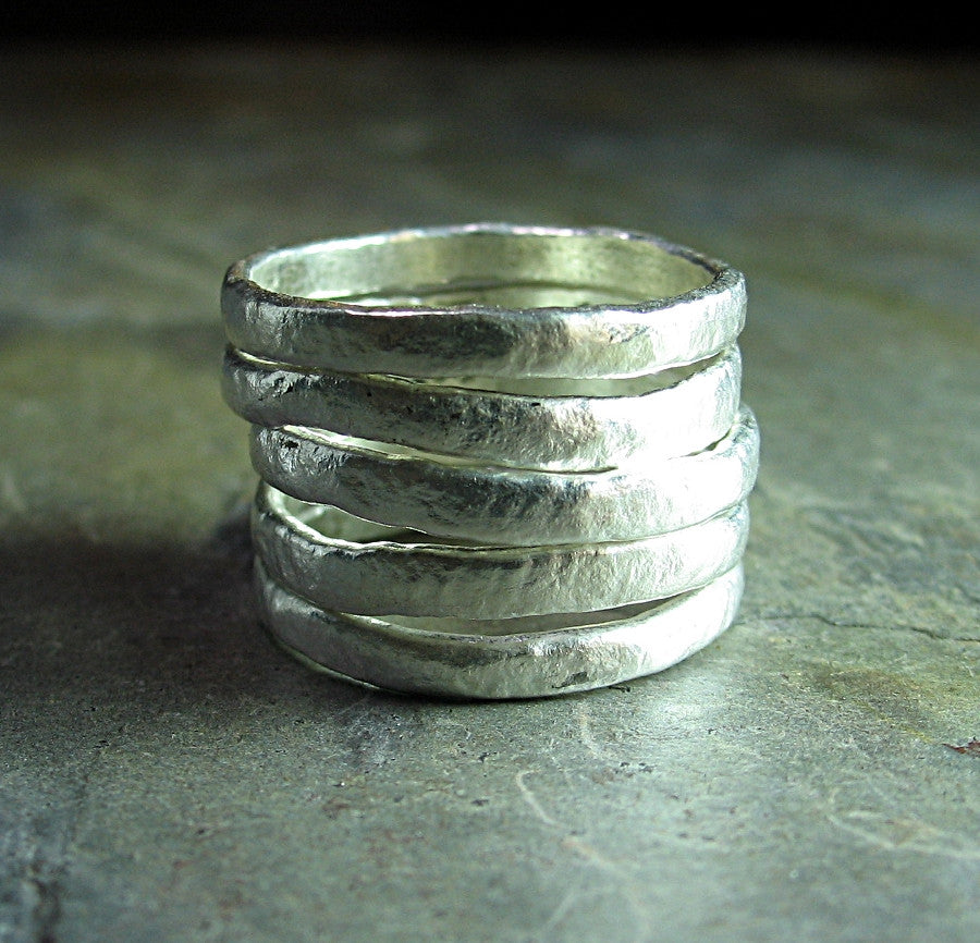 Fine Silver Stackable Rings - Summerlight – Lavender Cottage Jewelry