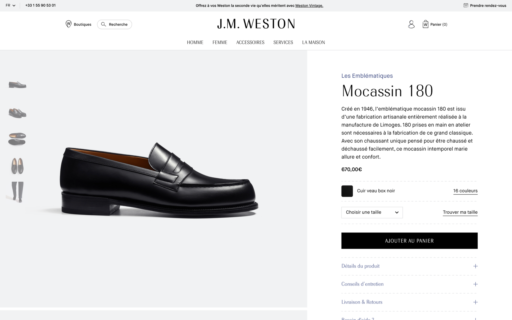 J.M. Weston - Fiche produit Desktop