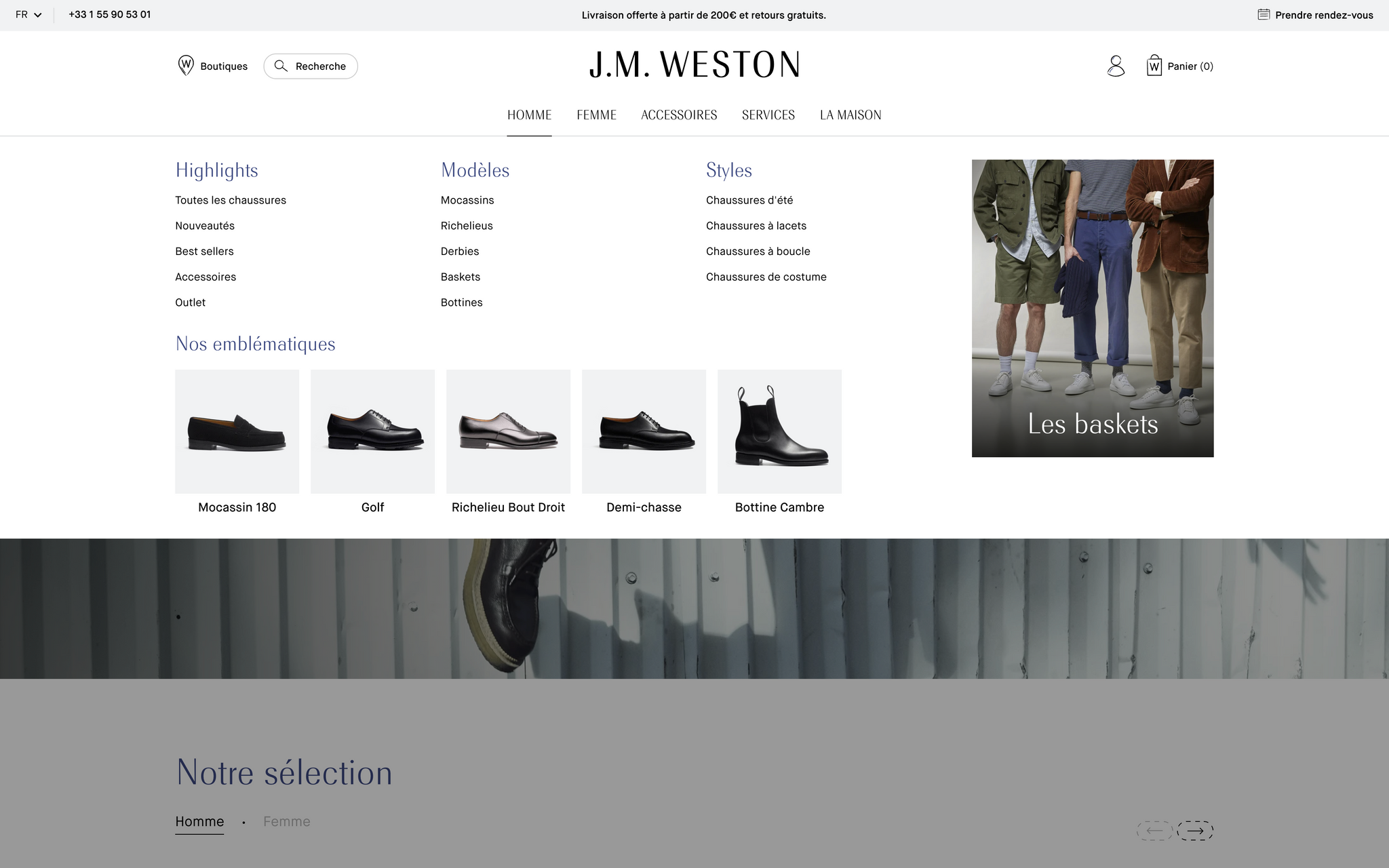 J.M. Weston - Menu Desktop