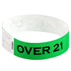Green Over 21 Wristbands
