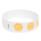 Orange Happy Face Tyvek Wristbands