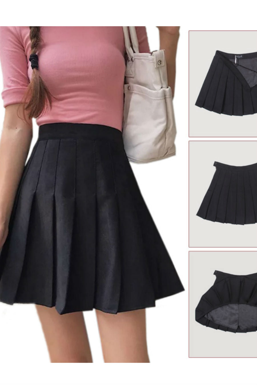 suede pleated skirt