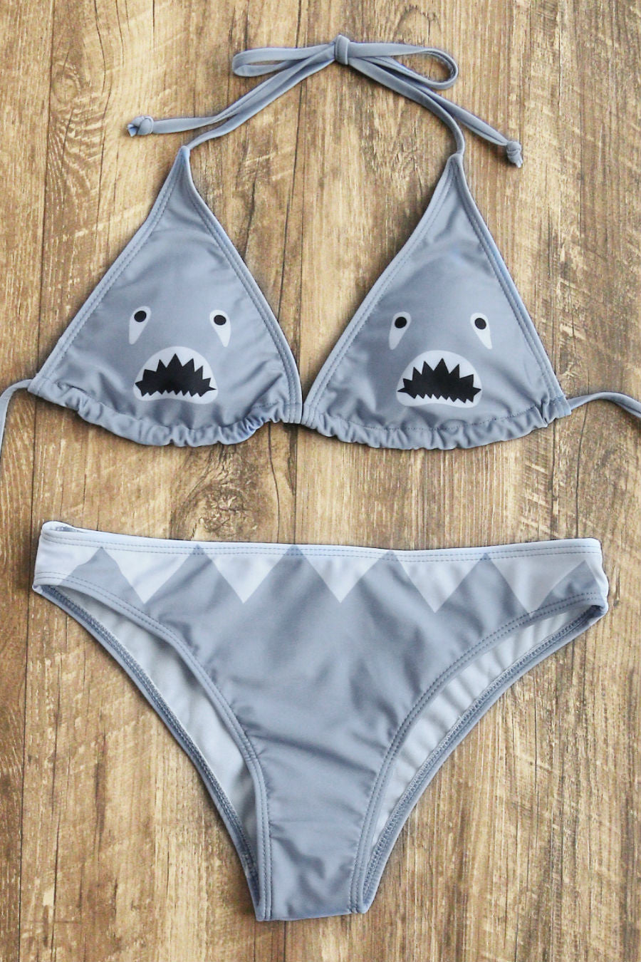 shark print bikini