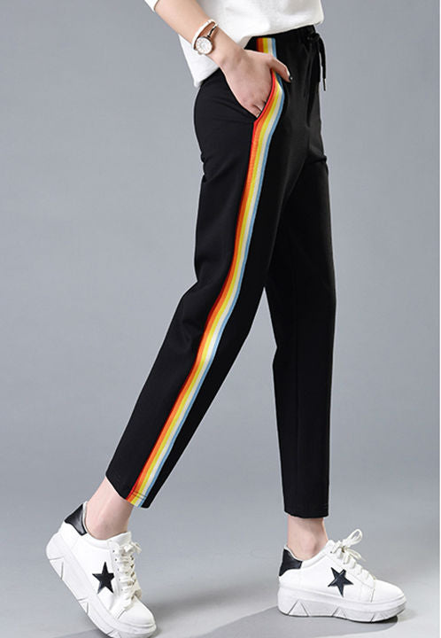 striped rainbow pants