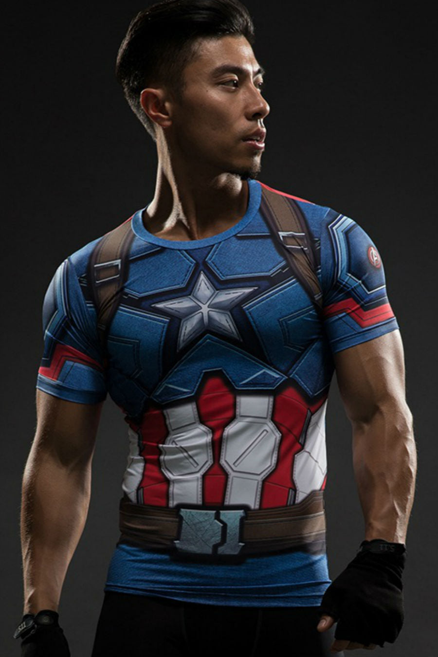 t shirt compression captain america