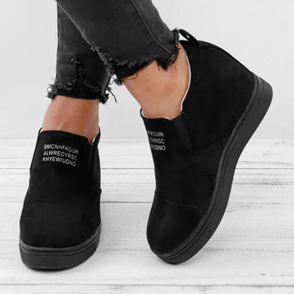 fashion letter slip on wedge sneakers