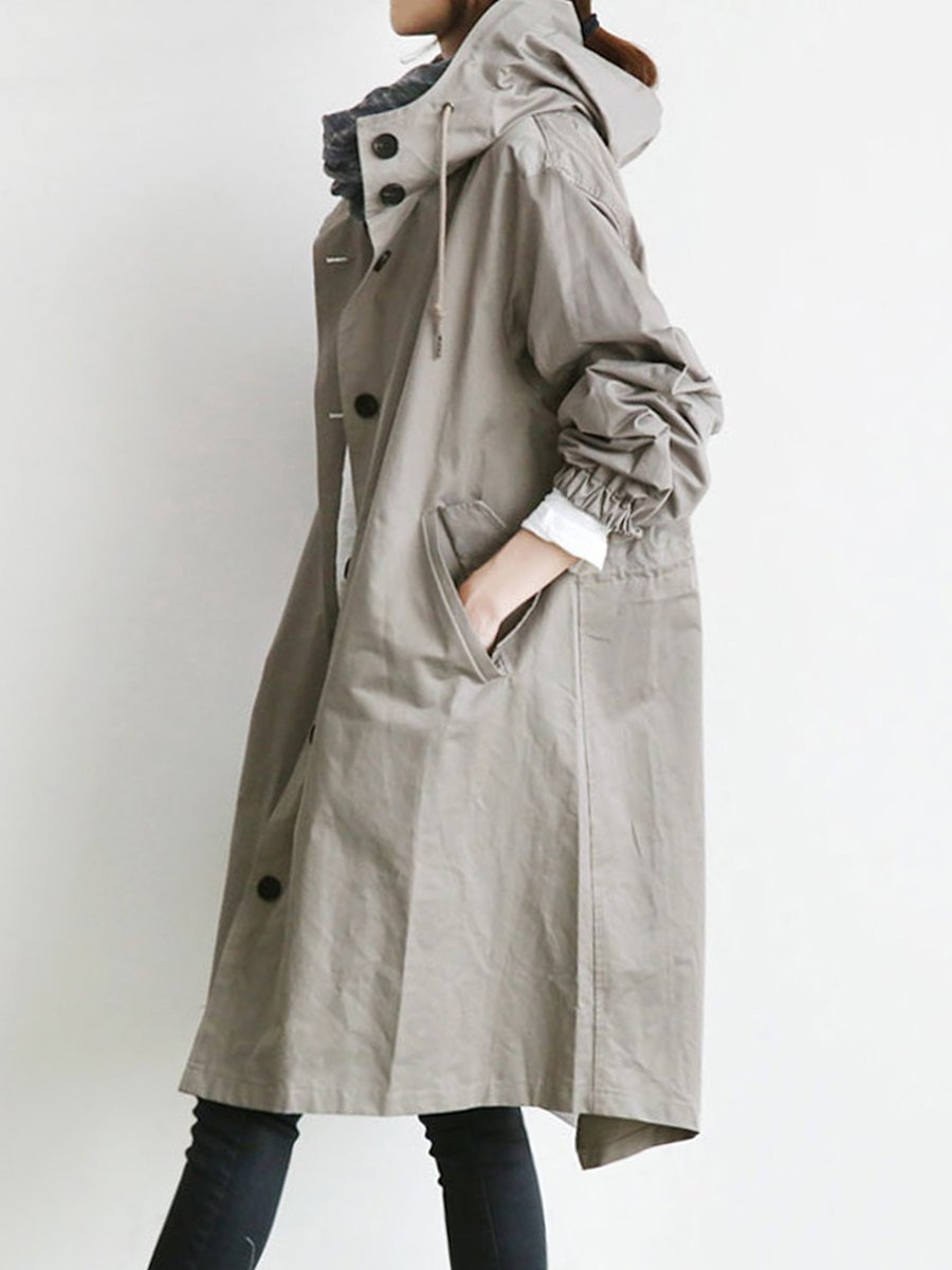 oversized hooded trench coat