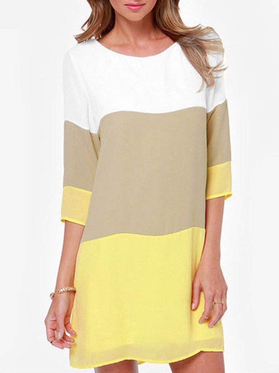 color block shift dress