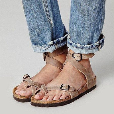 ankle strap buckle flip flop gladiator thong flat sandals