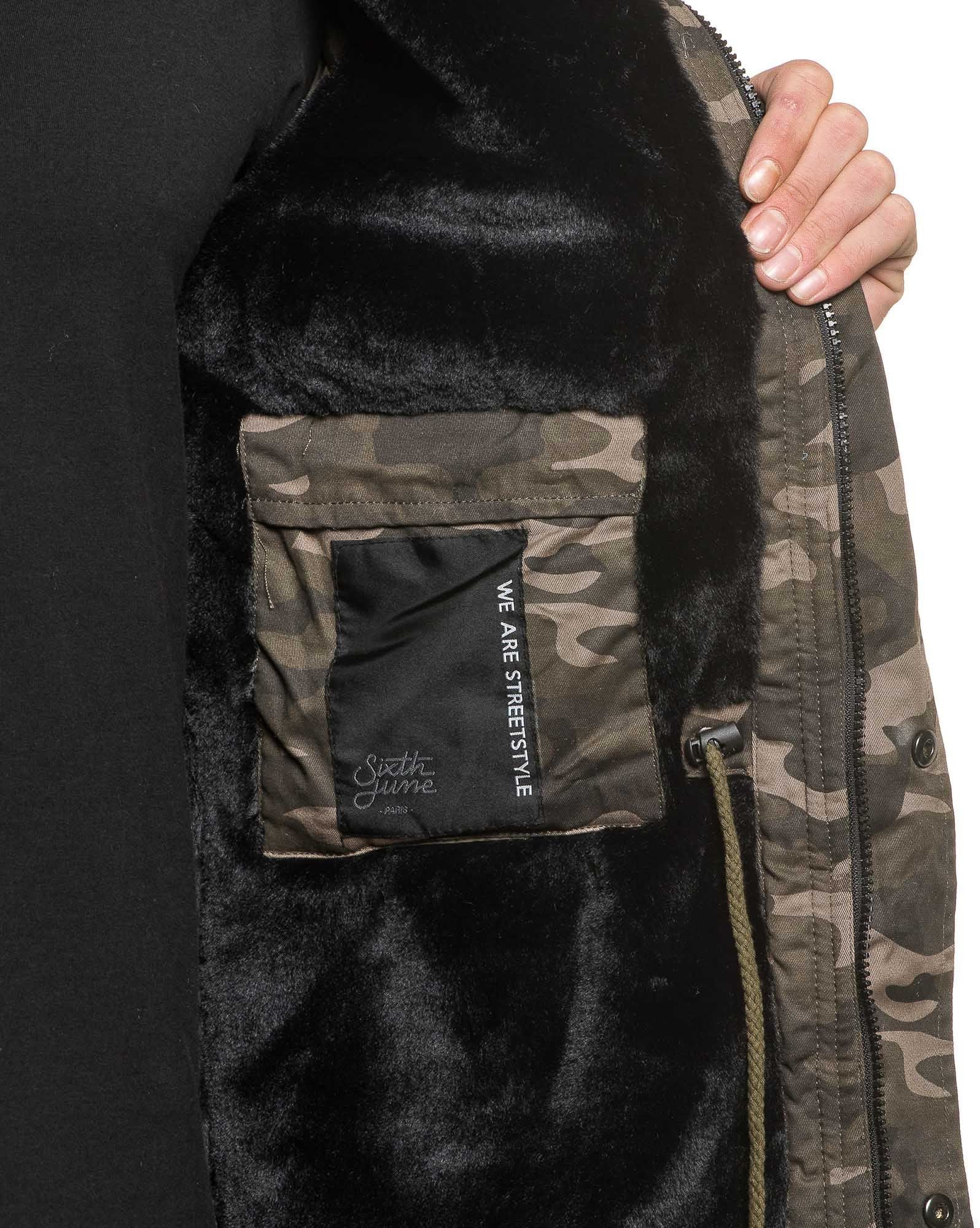 Blouson homme camouflage long fourré et capuche - URBAN LOCKER