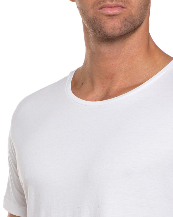 T-shirt longue size homme blanc uni