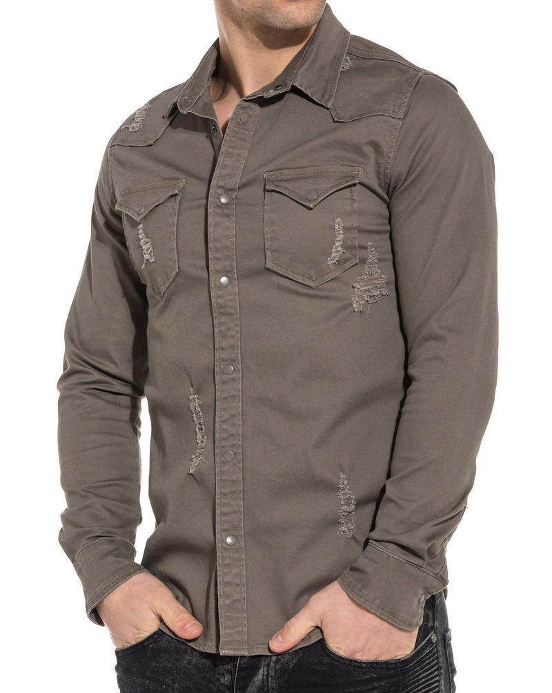 chemise beige homme