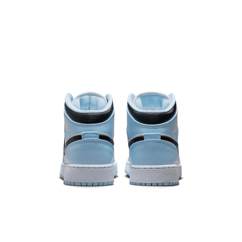 Nike Air Jordan 1 Mid Ice Blue Black White UNC Shoes 555112-401 (GS) Youth  Sizes