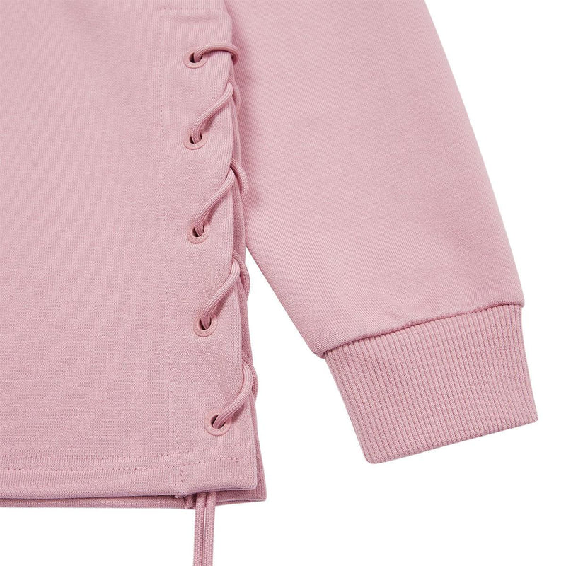 Lacing Detail Crew Sweatshirt 'Pink'