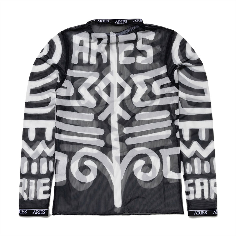 Aries Arise: 'Logo Mesh Top (Black)