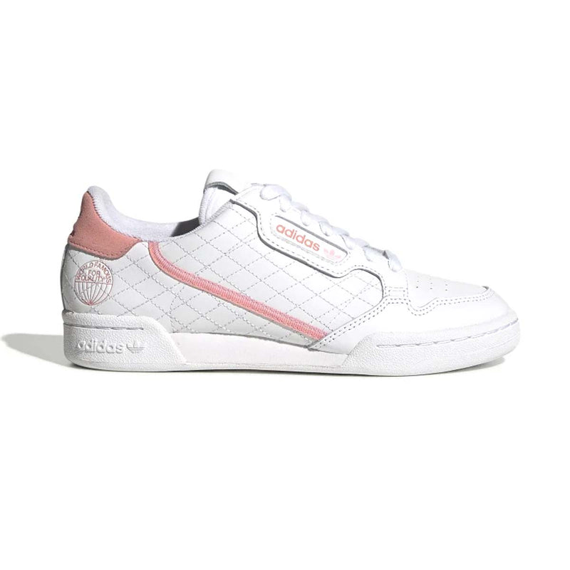 adidas originals continental 8 trainers in off white and pink