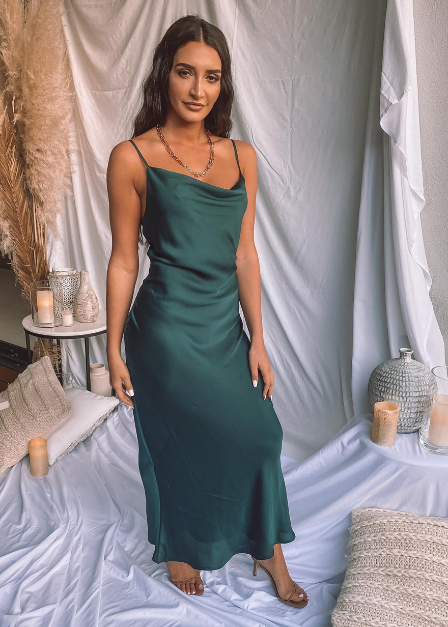 Shona Joy - Luxe Bias Cowl Slip Dress (Emerald)