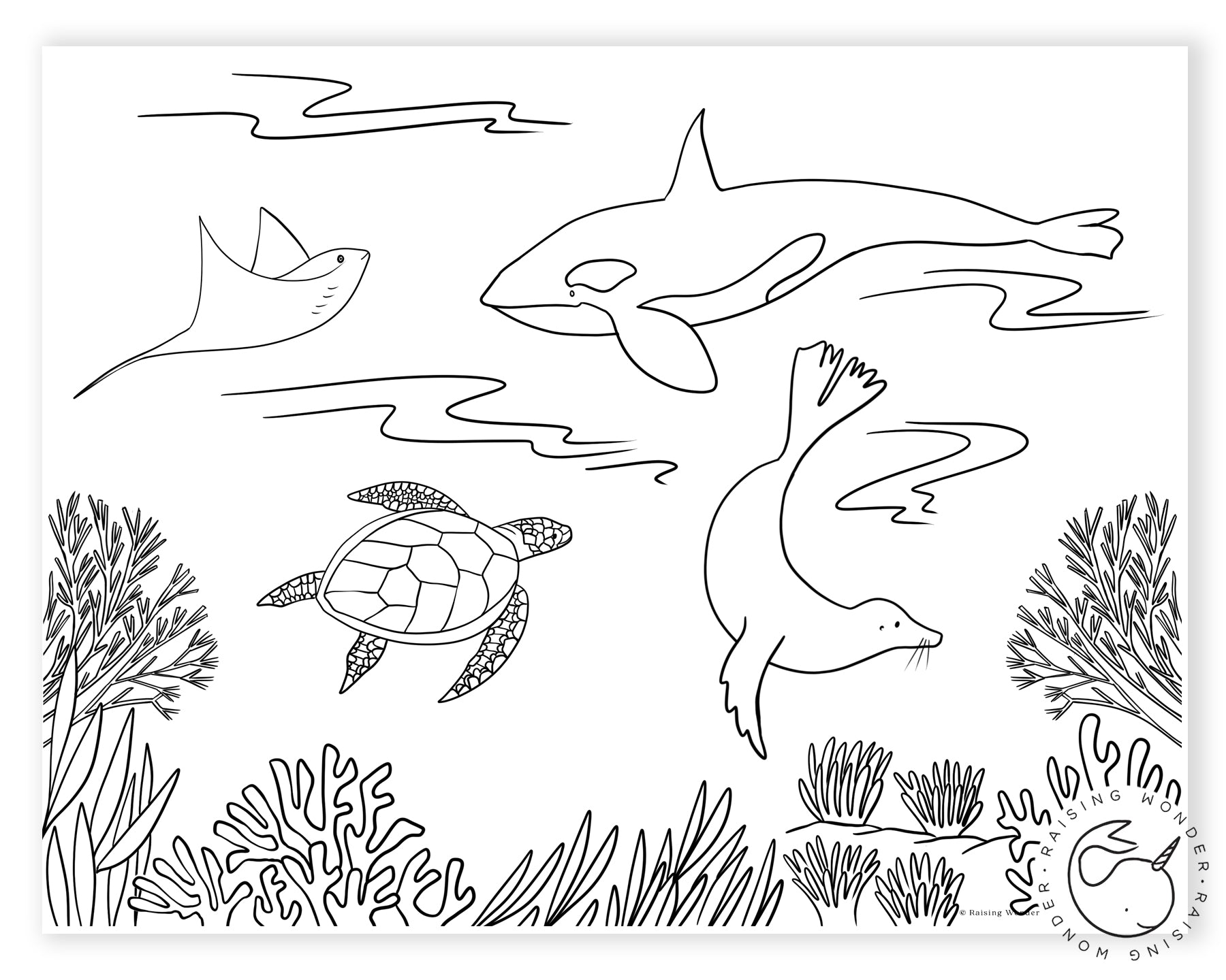 coloring pages sea life