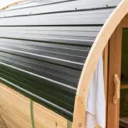 dundalk barrel sauna black metal roof