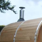 dundalk barrel sauna clear wood chimney on top heater