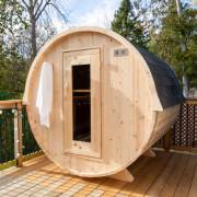dundalk white cedar barrel sauna roof