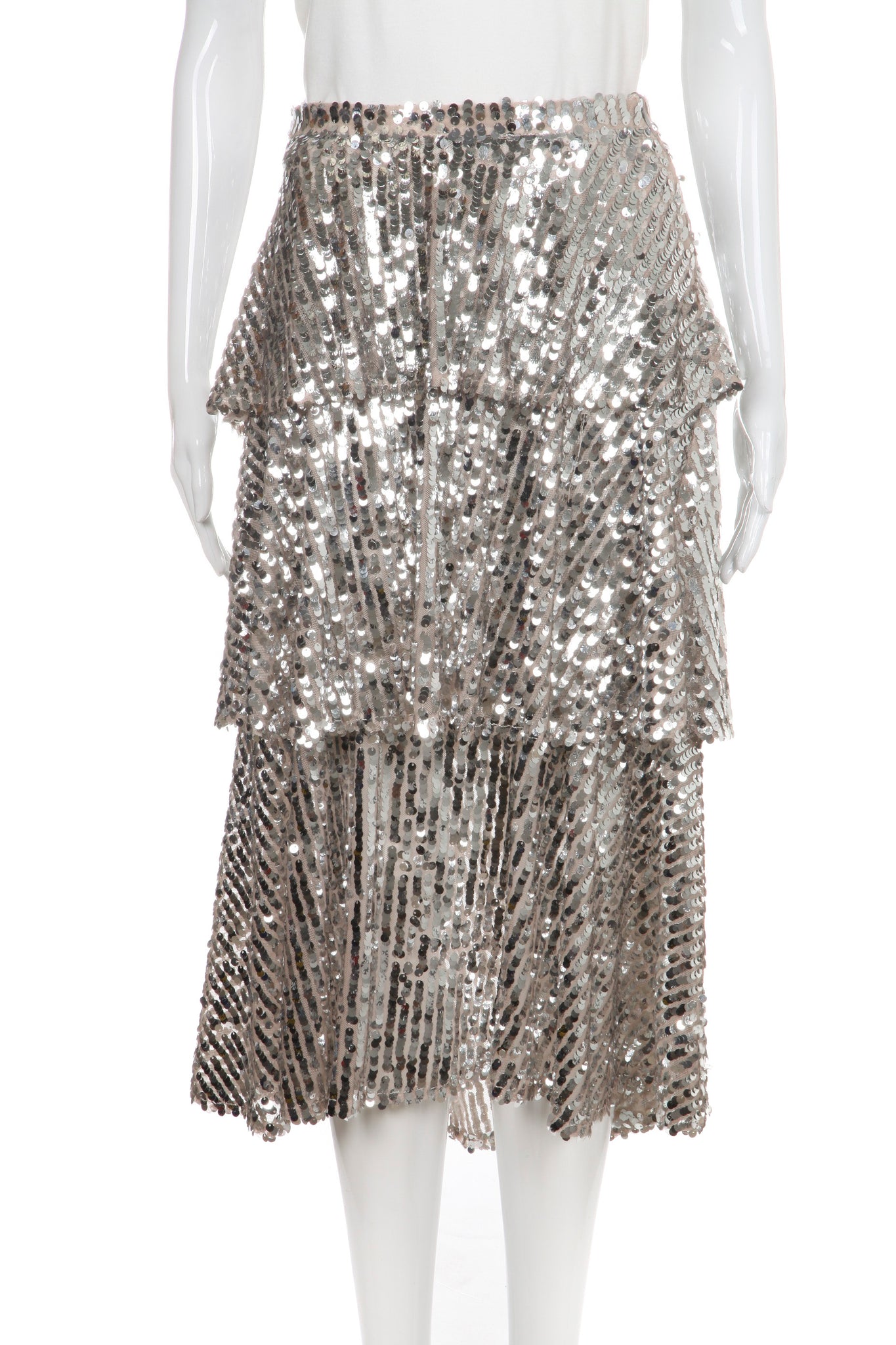 silver sequin skirt zara