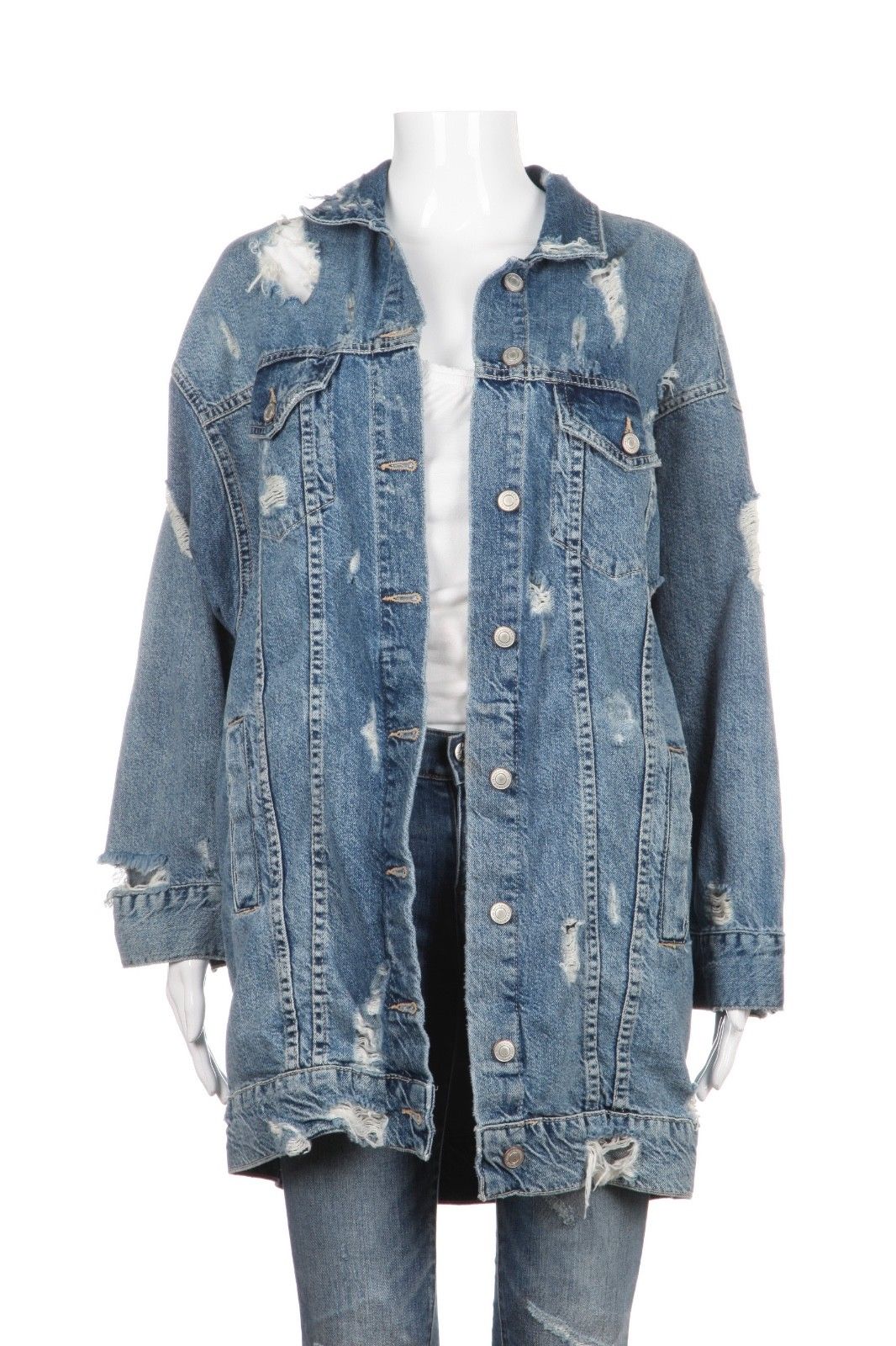 zara distressed jean jacket