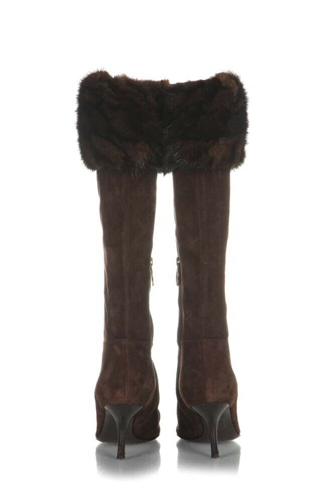 leather boots with fur trim