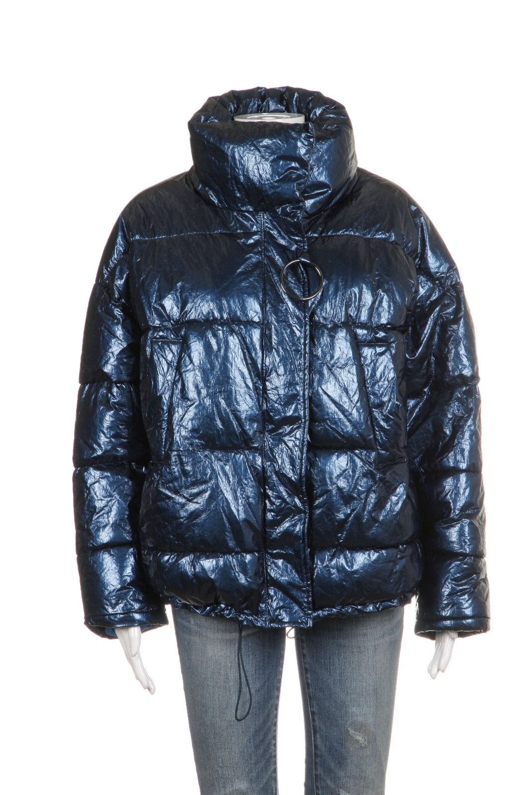 zara metallic puffer