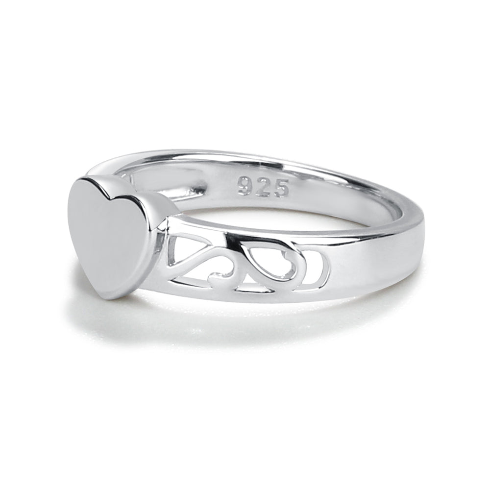 Heel stok Bijbel Personalized Sterling Silver Baby Heart Ring Engraved Initial for Kids –  Cherished Moments Jewelry