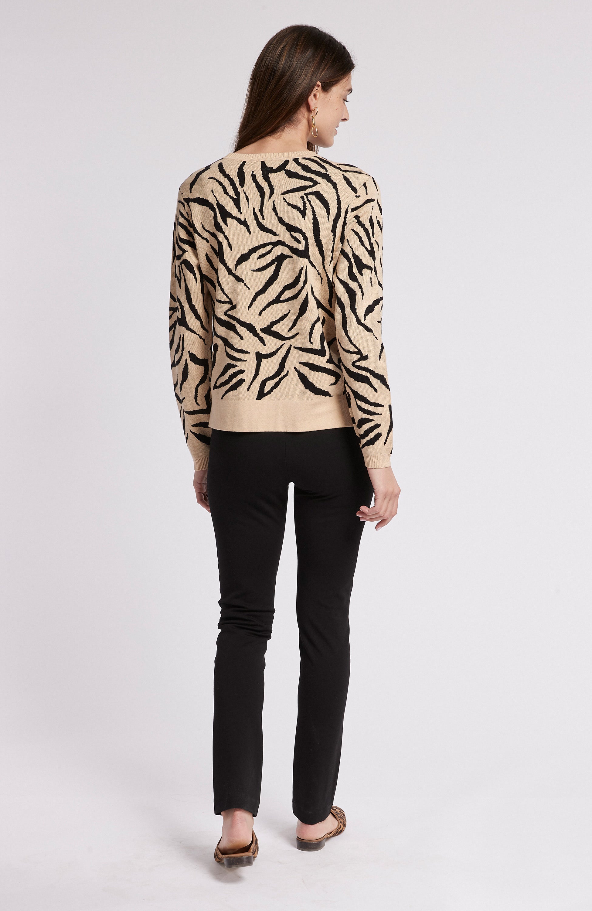 JACQUARD TIGER CREWNECK SWEATER - MULTI TIGER