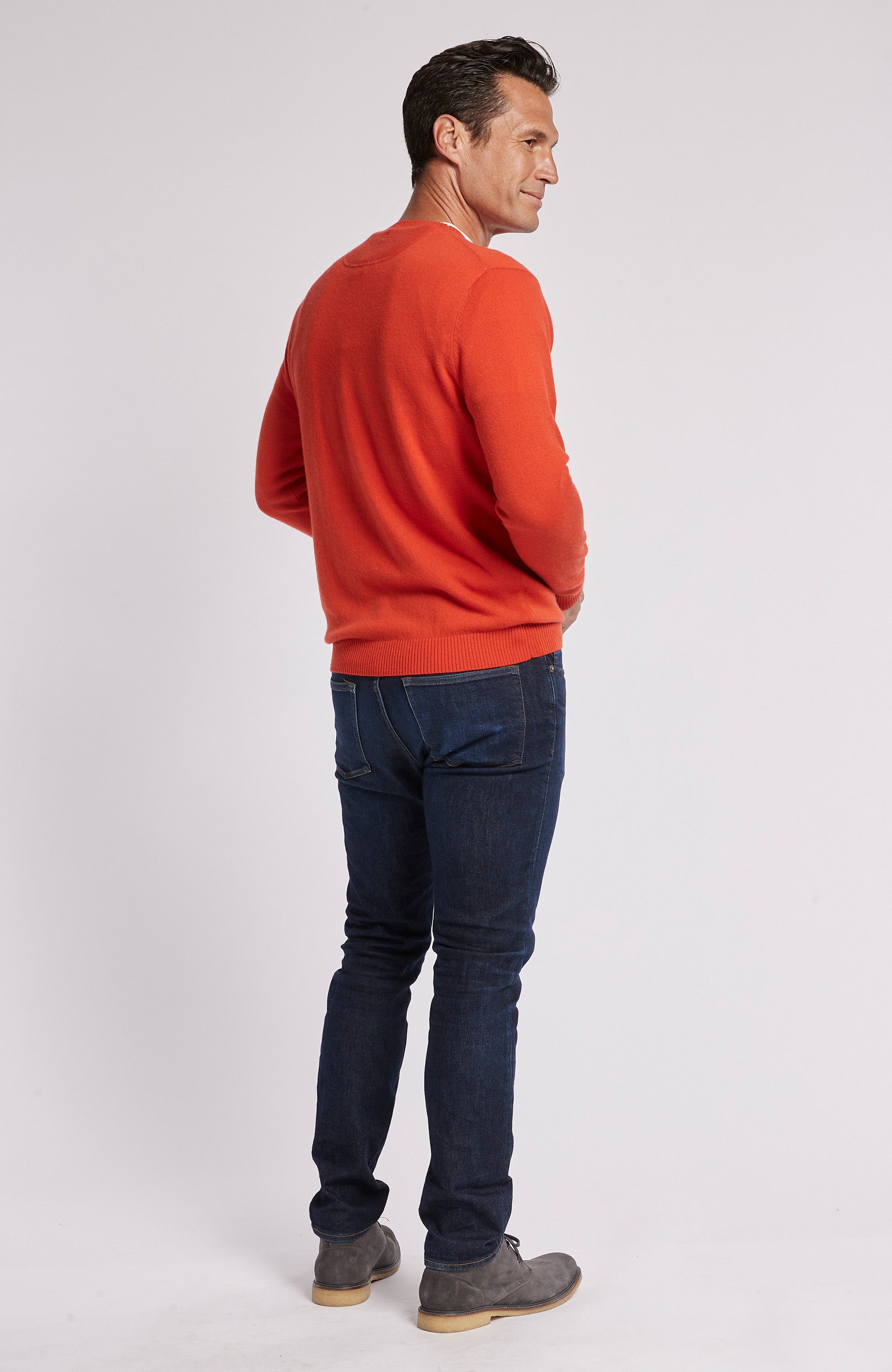 100% CASHMERE CREW NECK LONG SLEEVE SWEATER - CORALITO