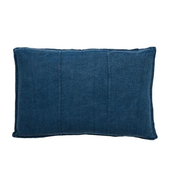 100% Pre-washed Navy Linen Cushion 